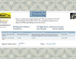 Waterproofing certificates