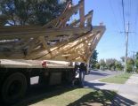 Truss roof - delivery off truck